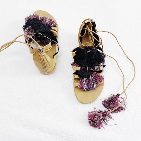 Rebecca Minkoff Colored Tassel Sandal EUC SZ8 - Picture 3 of 7